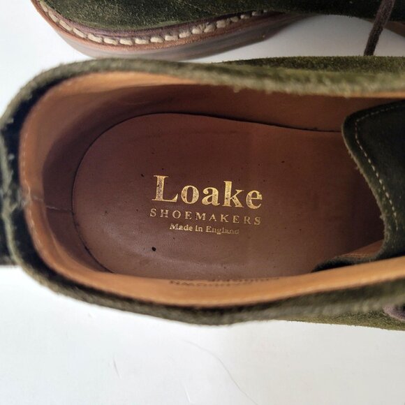 Loake Green Suede Chukka Boots Mens US Size 9 UK Size 8 1/2 Leather Sole Made In - Picture 4 of 8